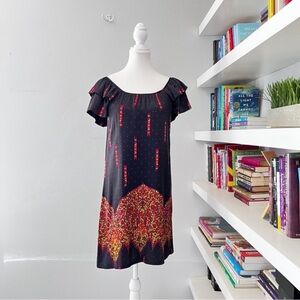 Tori Richard black Silk Off The Shoulder Dress size 4